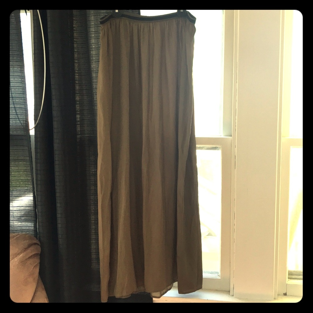 Olive green maxi skirt